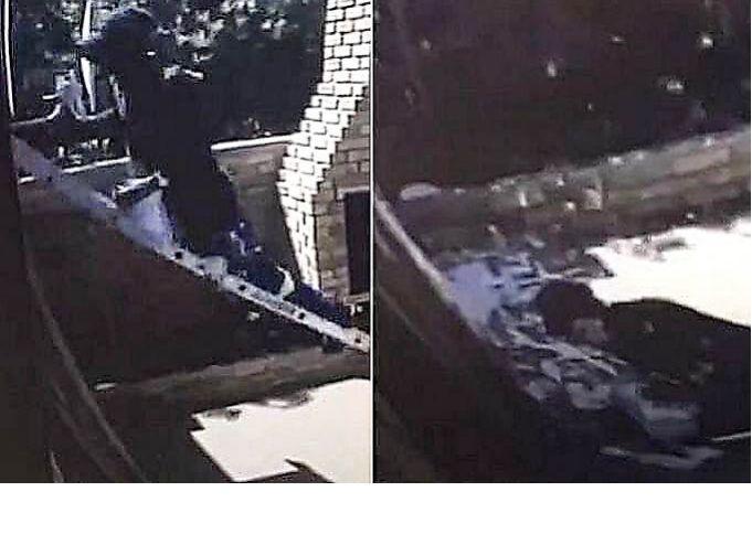 نردبانی که نتوانست وزن نقاش را تحمل کند